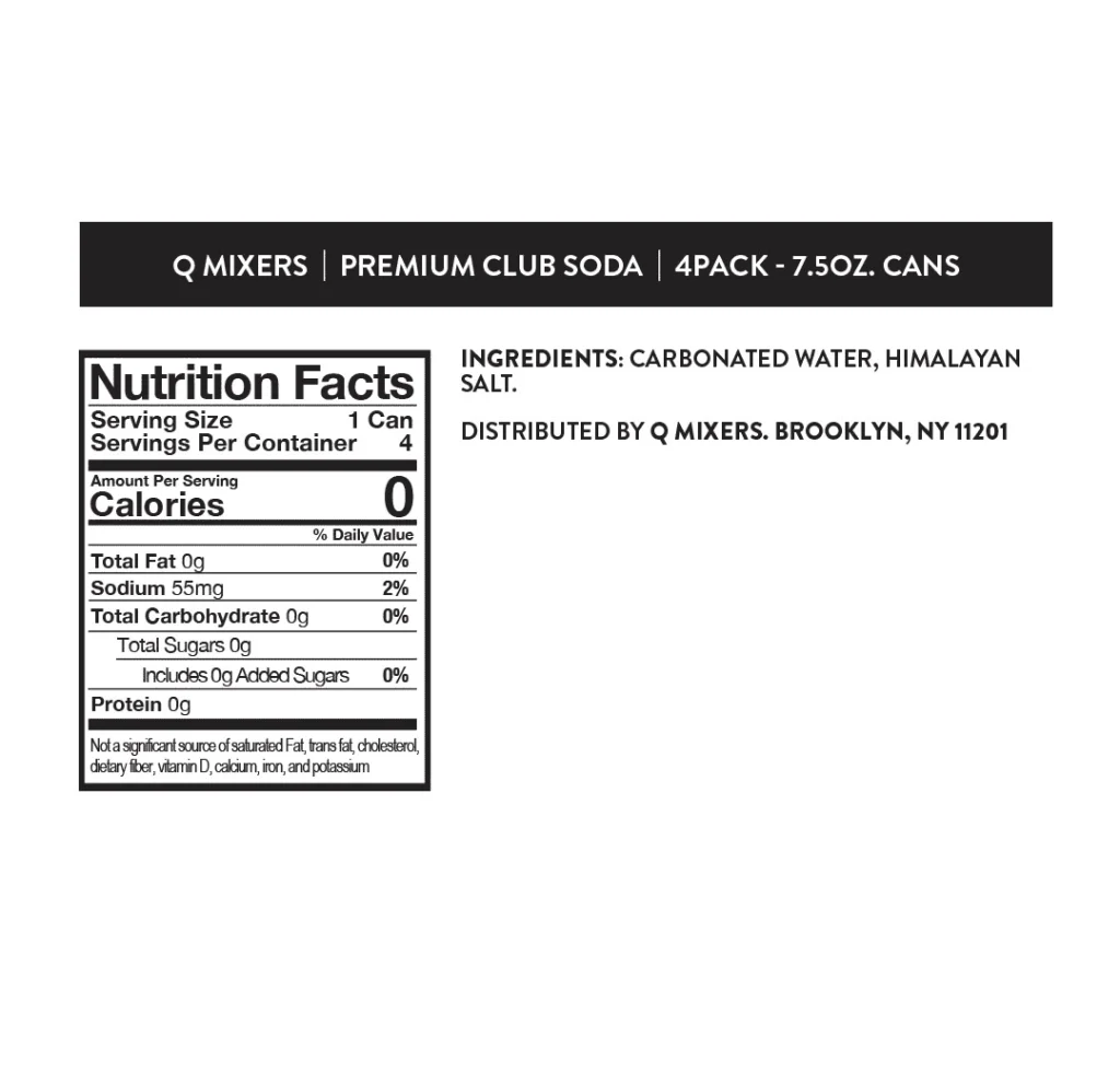Q Mixers Club Soda Nutrition