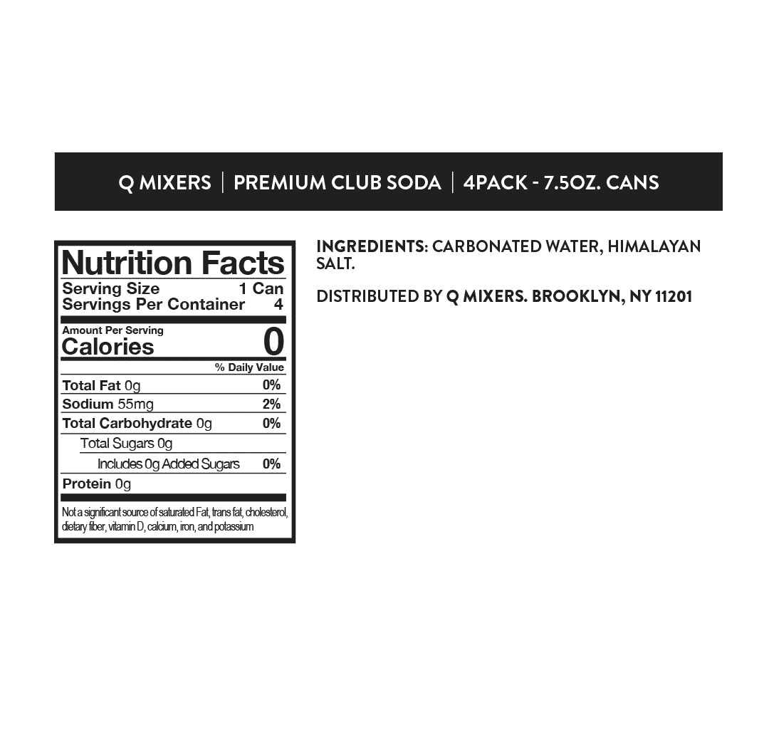 Q Mixers Club Soda Nutrition